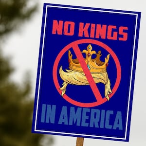 No Kings In America Protest Sign, Anti-Trump Resistance, Political Activist Poster, Rally Sign, Resist Fascism Protest Poster, Hands Off