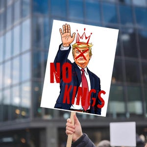No Kings Protest Sign, Anti-Trump Resistance, Political Activist Poster, Rally Sign, Resist Fascism Protest Poster, Hands Off Protest Sign