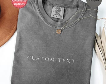 Comfort Colorsのカスタムテキストシャツ、パーソナライズされたカスタムシャツ、カスタムメイドシャツ、写真入りシャツ、マッチングカスタムシャツ、ビジネスロゴシャツ