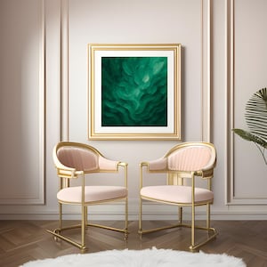 Smaragd Grün Abstrakt Wand Kunst Pinselstrich Textur Printable Moderne Quadratische Digitaler Download für Schlafzimmer Büro oder Wohnzimmer Dekor
