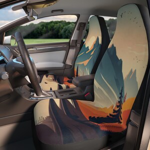 Mountain Landscape Polyester Car Seat Covers, Nature Decor for Cars, Adventure Car Accessories, Outdoor Enthusiast Gifts, Car Interior [...]
