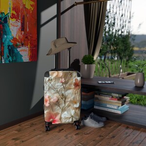 Floral Luggage, Suitcase, Travel Bag, Floral Design, Shabby Chic, Durable Suitcase for Women- 3 sizes