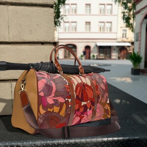 Weekender Bag, Floral Travel Tote, Waterproof Overnight Bag, Chic Carry-On Purse, Beautiful Gym Duffel, Fashionable Luggage for Women