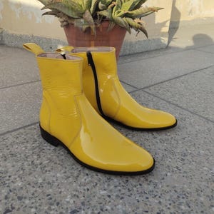 Handmade Men Pure Calf Leather Zipper Boots, Bespoke Designer Ankle boot
