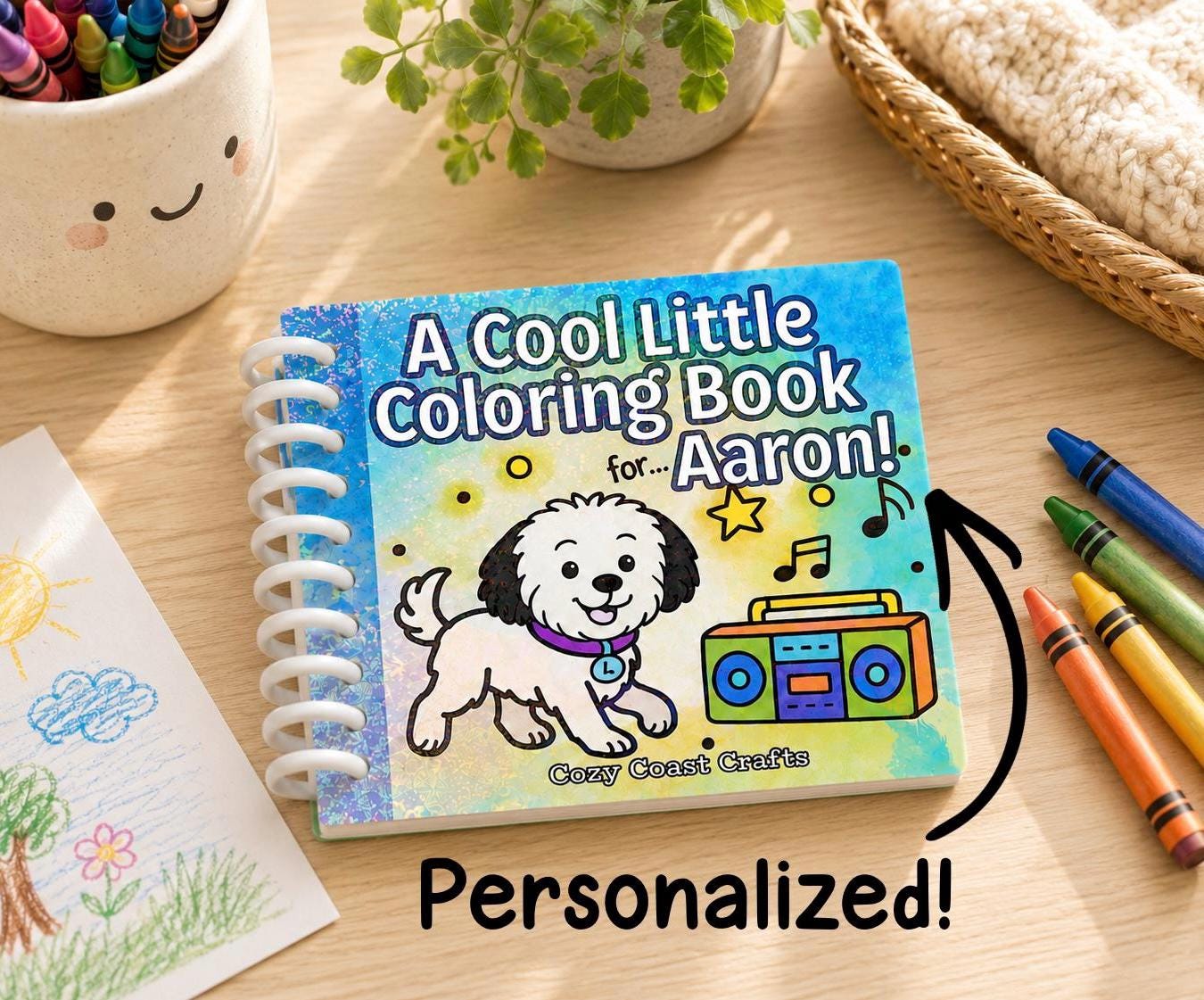 Personalized Mini Coloring Book for Kids: Encouraging Doodle Designs - Etsy