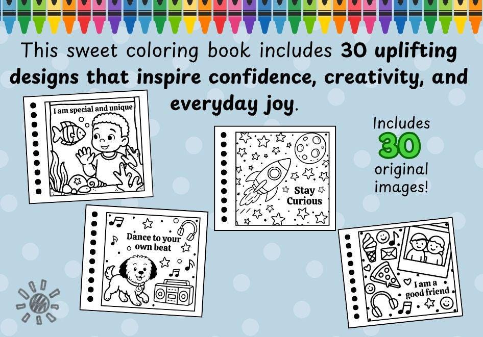 Personalized Mini Coloring Book for Kids: Encouraging Doodle Designs - Etsy