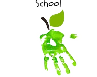 First day of school apple handprint craft