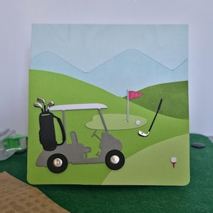 Handmade Golf Themed Pop Out Birthday Card - Twist Design
