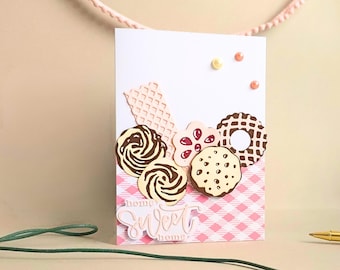 Handmade New Home Card – Biscuit & Checkered Design, Cosy Housewarming Sentiment