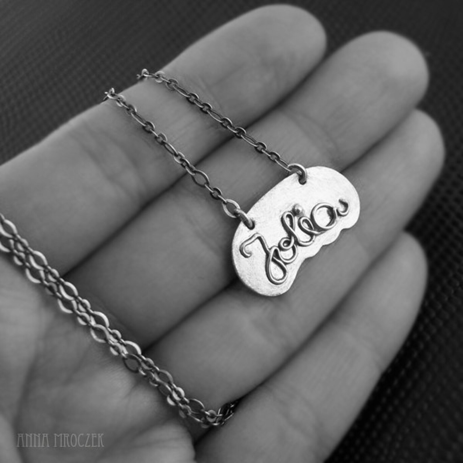 Personalized Necklace, Sterling Silver, Pure Silver, Name on Pendant