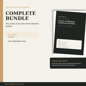 Salon Client Retention Bundle - 105 Rebooking, Win-Back, Review & No-Show Scripts