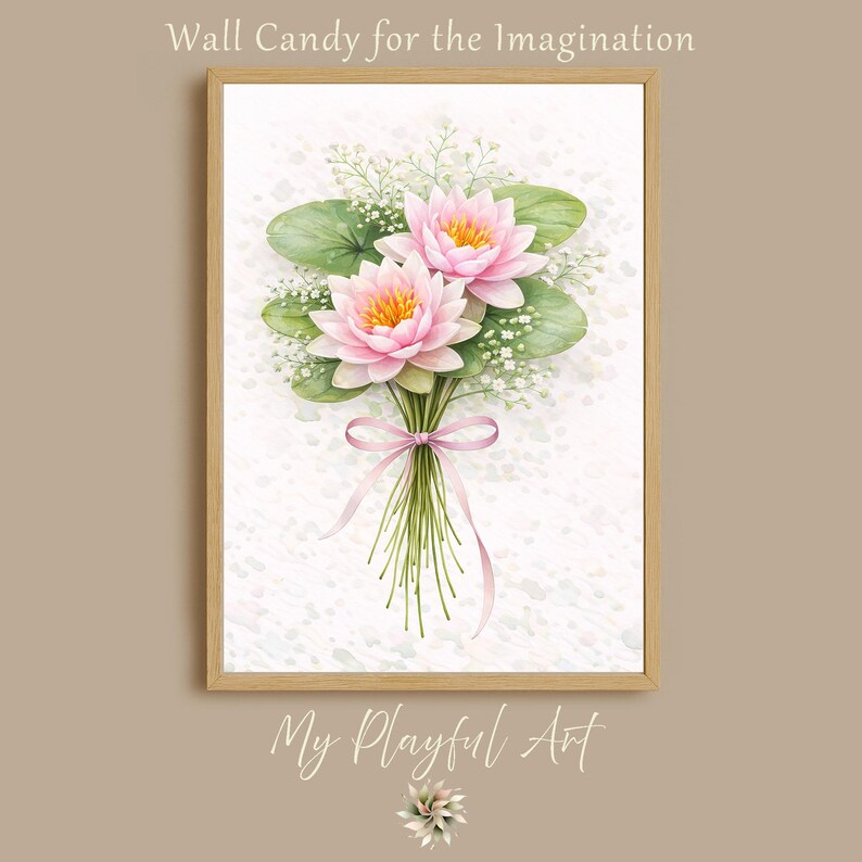 July Birth Flower Waterlily Digital Download Art Water Lily Botanical ...