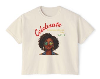 Celebrate Independence Tee  Afrocentric Women's Boxy Shirt