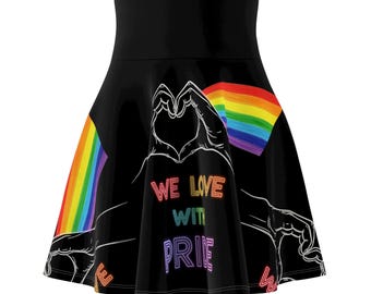 Pride Rainbow Skater Skirt: Women's Festival Outfit, LGBTQ+ Apparel