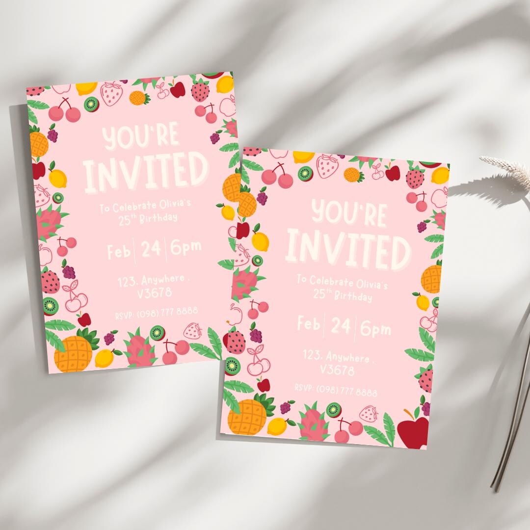 Fruity Birthday Party Invitation - Etsy
