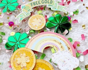 Confettis de piège à lutin, confettis de la Saint-Patrick, artisanat et accessoires de piège à lutin, activité pour enfants de la Saint-Patrick, confettis de table trèfle