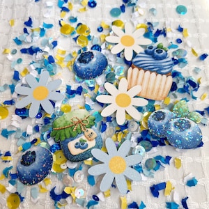 Blueberry Birthday Decor, Blueberry Party Supplies, Blueberry Confetti, Blueberry Shower, Sweet Blueberries, Blueberry Tabletop Decor