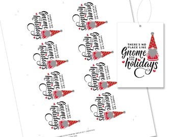 Gnome Gift Tags, Holiday Gnome Tags, Christmas Gnome Gifts, Scandinavian Gnome, No Place Like Gnome for the Holidays, Printable Gnomes