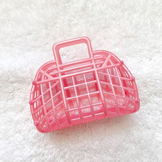 Valentine Bag, Pink Party Favor Bags, Birthday Gift Bag, Mini Jelly Bags, Plastic Purse for Girls, Pink Goodie Bag, Pink Gift Baskets Il_570xn