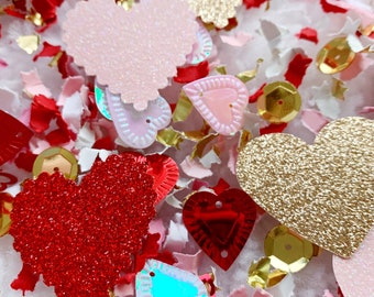 Classic Valentine Heart Confetti, Valentine’s Day Confetti, Flat Lay Confetti, Table Scatter, Galentine’s Day Confetti, Valentines Day Decor