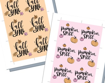 Wydrukowane jesienne etykiety, jesienne etykiety na prezenty, jesienne etykiety, etykiety Pumpkin Spice, cyfrowe jesienne etykiety na prezenty, etykieta na przyjęcie z okazji Święta Dziękczynienia, etykieta na prezent z dyni