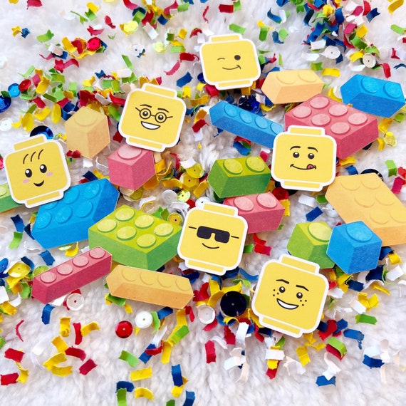 Block Birthday Party, Brick Party, Building Block Party Decorations, Building Blocks Confetti, Brick Birthday Decor Il_570xn