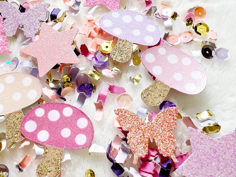 Pastel Fairy Garden Confetti, Fairy Garden Baby Shower, Fairy Birthday Party Decor, Fairy Confetti, Enchanted Forest Decor image 6