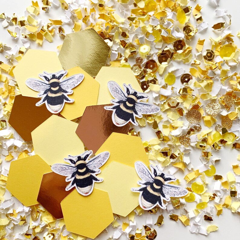 Meant to Bee, Bridal Shower, Confetti, Bride to Bee, Decorations, Bride to Bee Bridal Shower, Honey Bee, Bee Theme Shower, Bee Design image 2