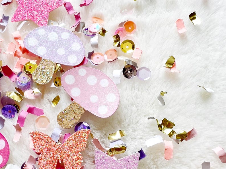 Pastel Fairy Garden Confetti, Fairy Garden Baby Shower, Fairy Birthday Party Decor, Fairy Confetti, Enchanted Forest Decor image 2