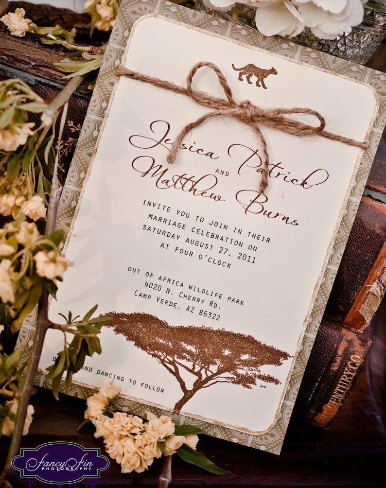 Vintage Desert Safari Wedding Invitations Hand Painted Etsy