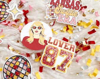 Lover 87 Confetti, Football Era Confetti, TS and TK Era, Taylor and Travis, Red and Yellow Football Confetti