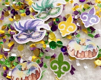 Mardi Gras Party Decoration, Fat Tuesday Confetti, Purple, Green and Gold Confetti, Party Table Decor, New Orleans Party, NOLA Bachelorette