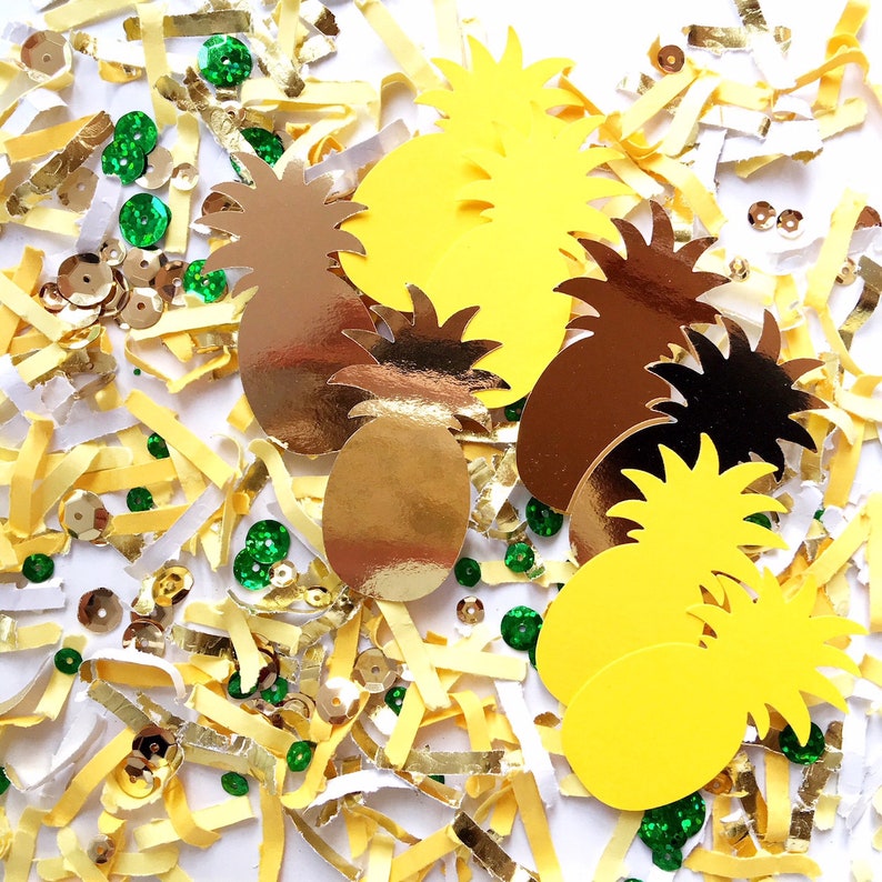 Pineapple Confetti Pineapple Party Decorations Tropical Etsy