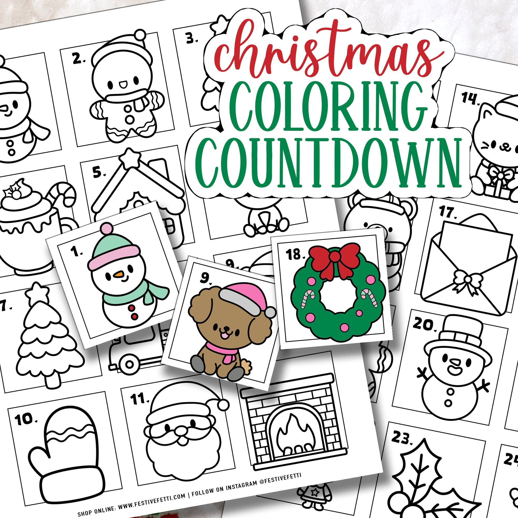 Printable Christmas Coloring Countdown, Kids Christmas Coloring…