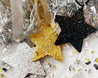Glittered Wood Star Gift Tags