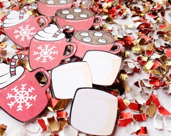 Hot Cocoa Party, Hot Chocolate Favors, Confetti, Fun Holiday Party Decor, Hot Cocoa Birthday Party, Winter Party Decor, Christmas Cocoa