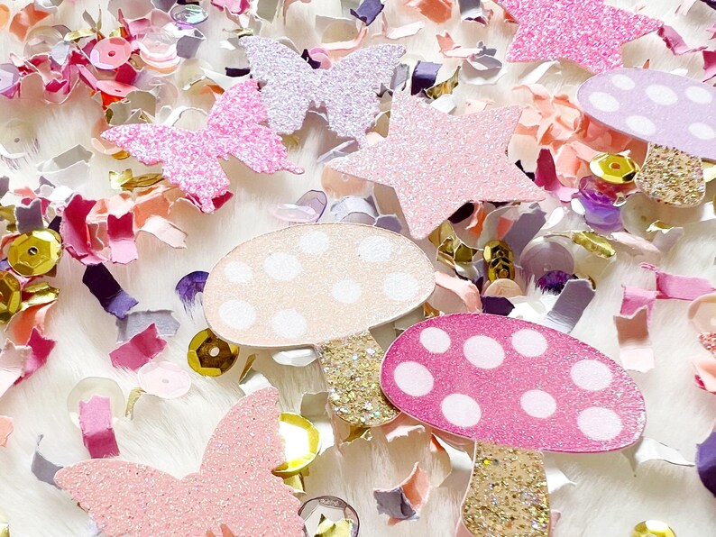 Pastel Fairy Garden Confetti, Fairy Garden Baby Shower, Fairy Birthday Party Decor, Fairy Confetti, Enchanted Forest Decor image 8