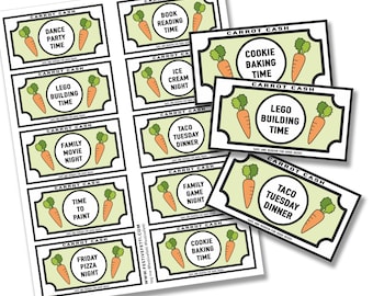 Kids Reward Coupons, Easter Basket Ideas, Printable, Coupons for Kids, Kids Reward Tickets, Children's Good Behavior, Carrot Cash