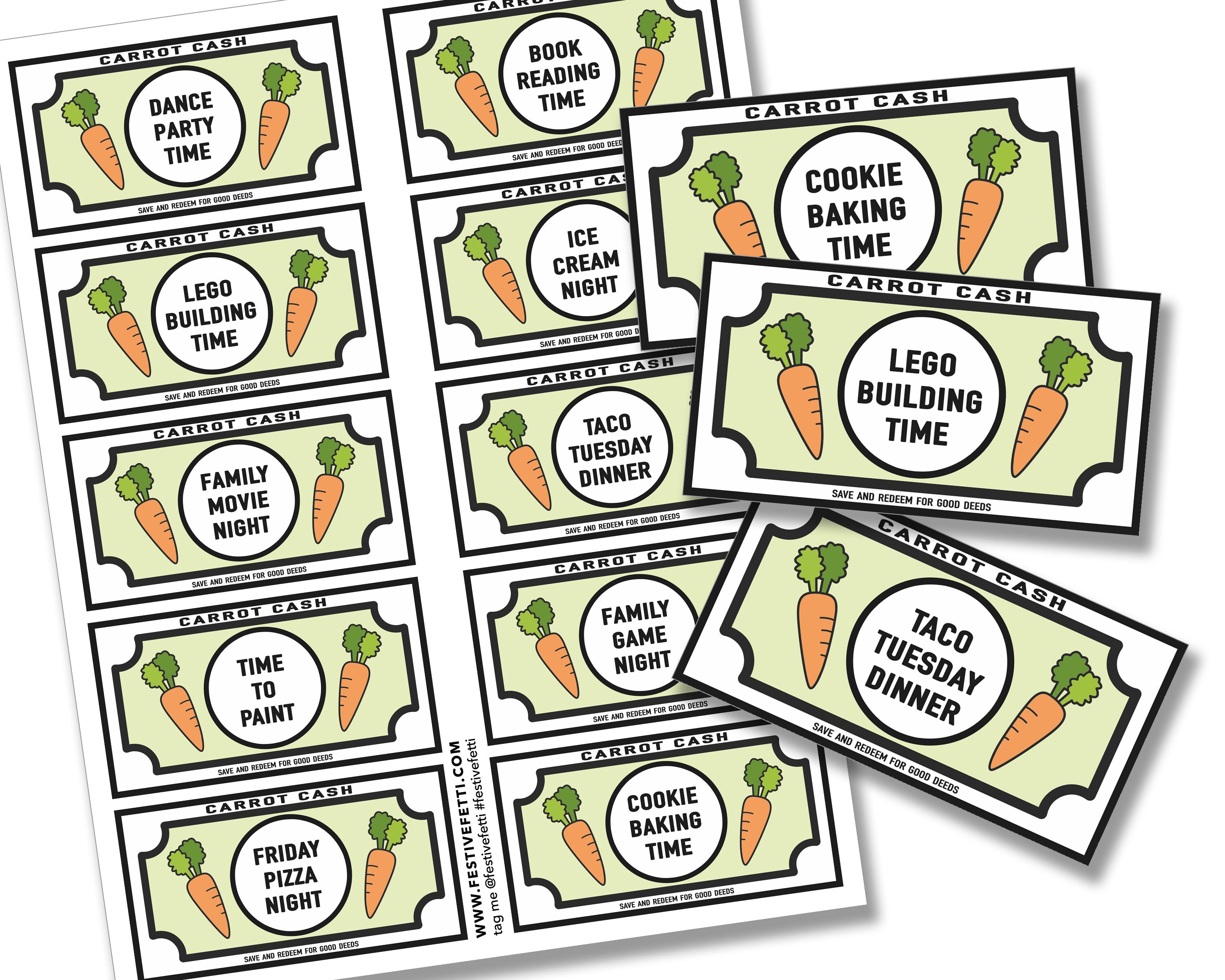 Kids Reward Coupons, Easter Basket Ideas, Printable, Coupons for Kids, Kids Reward Tickets, Children's Good Behavior, Carrot Cash