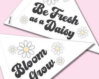 Daisy Party Decor, Boho Daisy, Printable Daisy Sign, Flower Party Printable, DIY Flags, DIY Pennants, Flower Party Decorations, Spring Decor