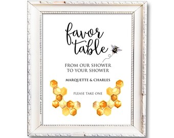 Bee Favors, Printable Sign, Personalized Bee Party Sign, Favor Table Sign, Bee Baby Shower, Bee Theme Wedding, Honey Bee Decor, Bee Birthday