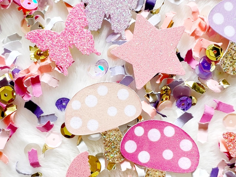 Pastel Fairy Garden Confetti, Fairy Garden Baby Shower, Fairy Birthday Party Decor, Fairy Confetti, Enchanted Forest Decor image 5
