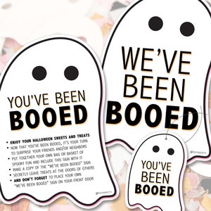 You've Been Booed, Printable Halloween Signs, Printable Halloween Tag, Halloween Ghost Gift Tags, Bood Sign, Boo Printable, Instant Download