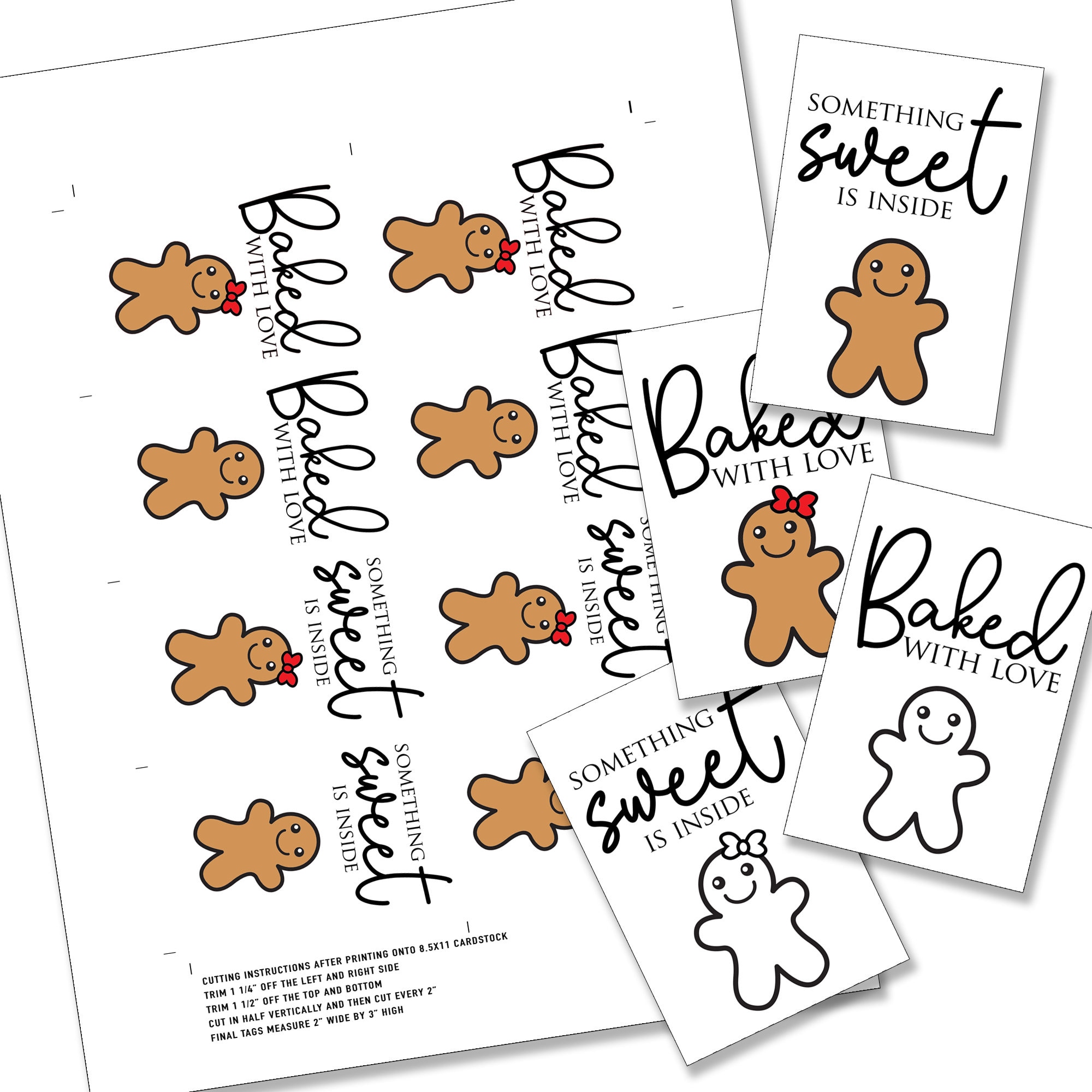 Gingerbread Gift Tags, Christmas Favor Tags, Printable Gingerbread Party Tags, Printable Christmas Tags, Gingerbread Baked Goods - Etsy for Free Printable Gingerbread Gift Tags