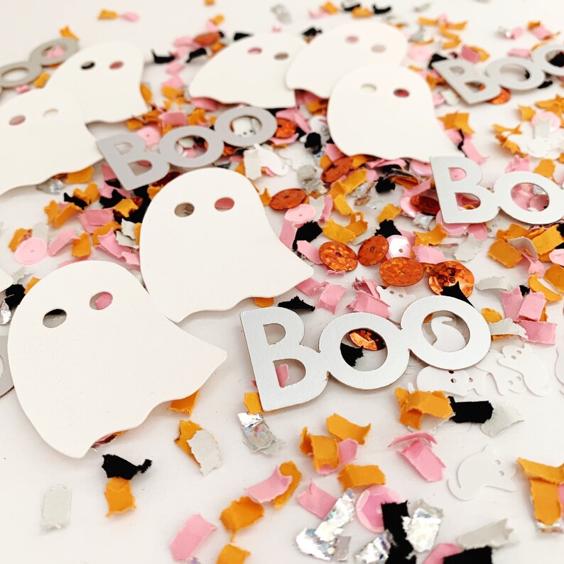 Halloween Boo Ghosts Ghost Confetti Halloween Confetti Boo Etsy