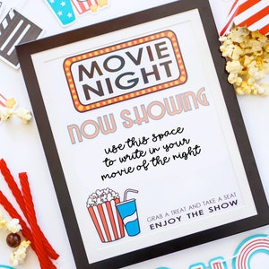 Movie Party Printables, Home Movie Night, Movie Birthday Party, Movie Party Decorations, Movie Party Signs, DIY Instant Download, Digital