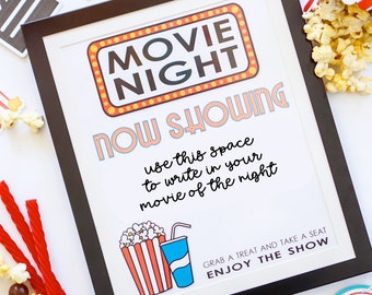 Movie Party Printables, Home Movie Night, Movie Birthday Party, Movie Party Decorations, Movie Party Signs, DIY Instant Download, Digital