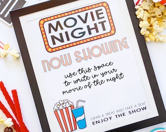 Movie Party Printables, Home Movie Night, Movie Birthday Party, Movie Party Decorations, Movie Party Signs, DIY Instant Download, Digital