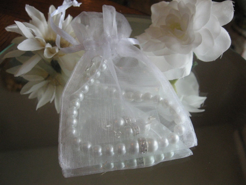 Wedding Jewelry for the Bride or Bridesmaids Wedding Jewelry Set Crystal and Pearl Bracelet and Earring Set in White or Ivory Pearls