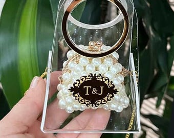Personalized Mini Pearl Purse Favor • Wedding, Shower Keepsake
